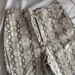 Pretty Little Thing Faux Leather Snake Print Pants